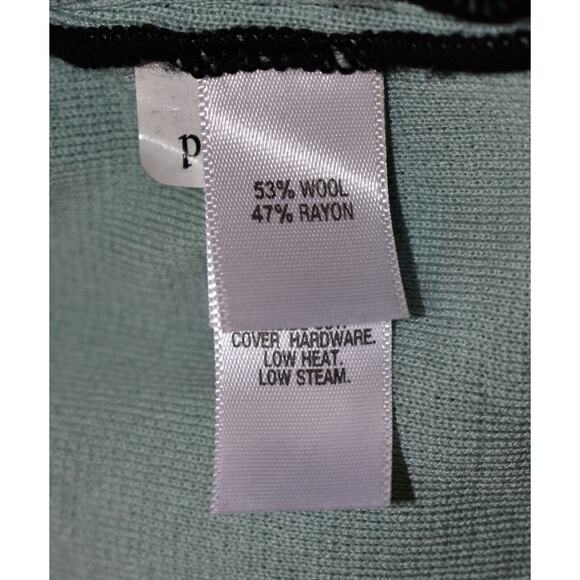 A8 Auth ST JOHN Milano Knit Colorblock Batwing Zip Up Cardigan Sweater Sz M $350 - Picture 8 of 9